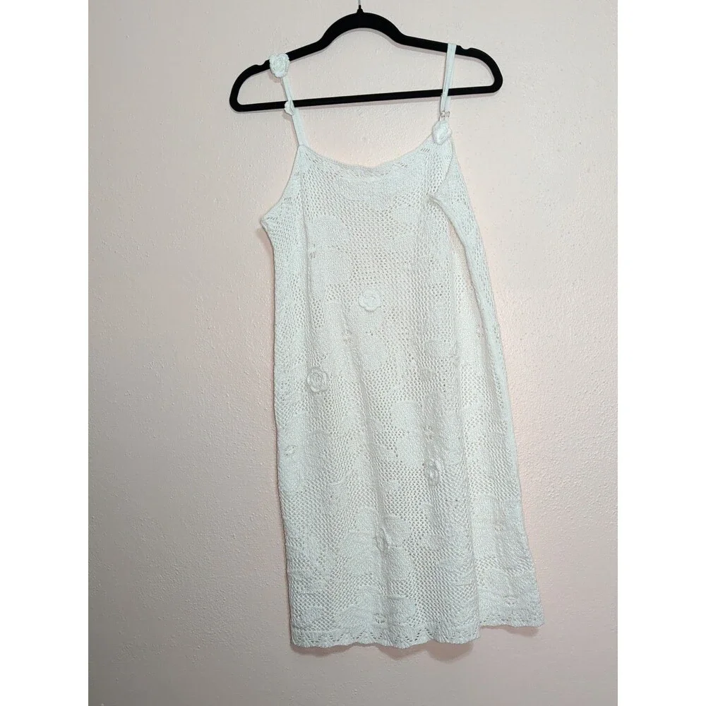 ❤️Wild Fable Cover up Womens XL White Crochet Flower Boho Summer Festival❤️ - Picture 2 of 11